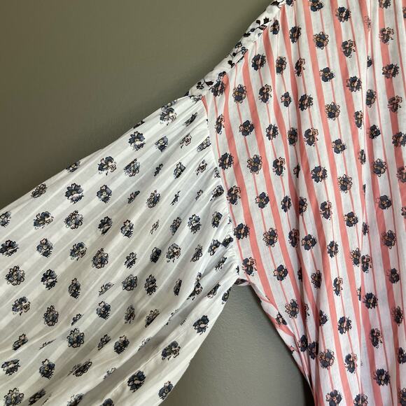 Ulla Johnson Selvi Printed Cotton Gauze Midi Dress Size 0 Pink White Floral Boho - Picture 8 of 16